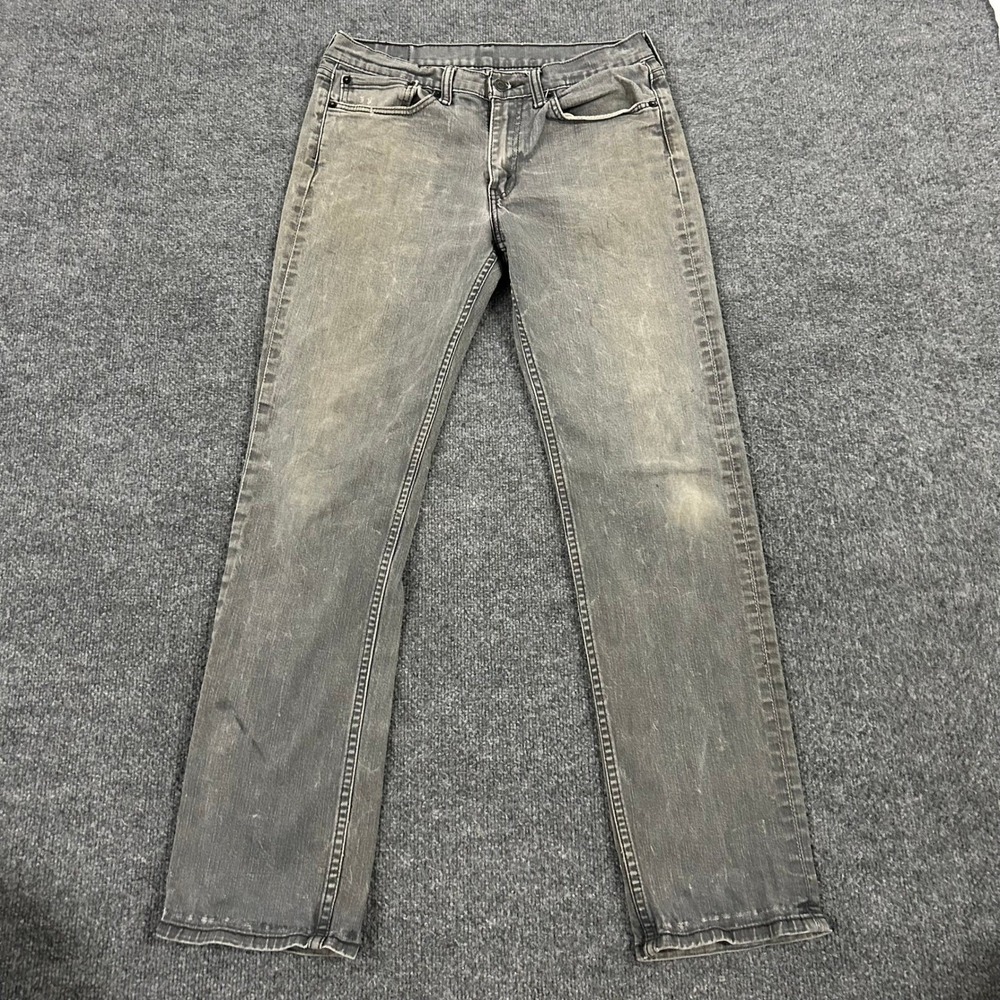 Levi's Jeans Mens Size 34 Gray 514 Straight Fit Faded Casual Denim Pants